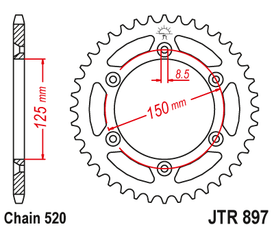 Звезда ведомая JT JTR897.40 (JTR897-40) (R897-40)