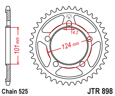 Звезда ведомая JT JTR898.37 (JTR898-37) (R898-37)