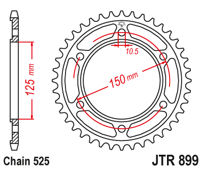 Звезда ведомая JT JTR899.45 (JTR899-45) (R899-45)