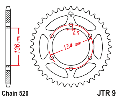 Звезда ведомая JT JTR9.47 (JTR9-47) (R9-47)