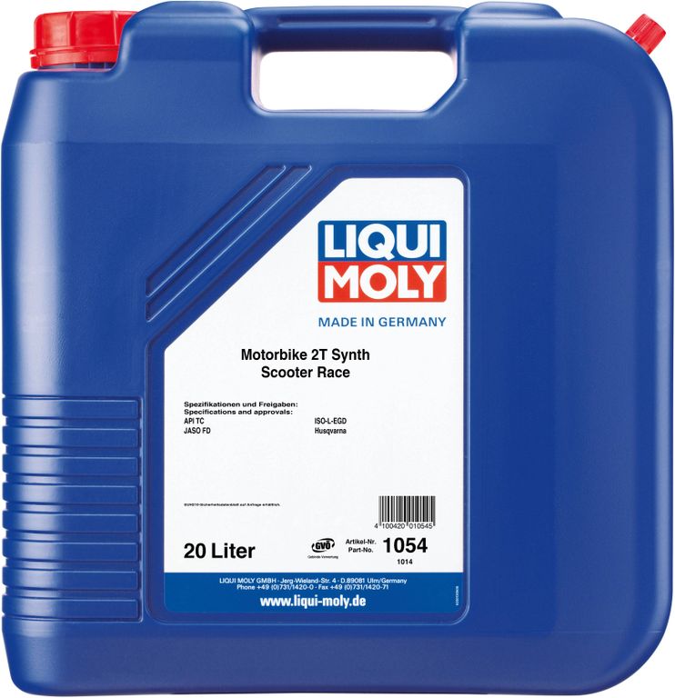 Масло моторное Liqui Moly Motorbike 2T Synth Scooter Street Race (Синтетическое) - 20 Л (1054)