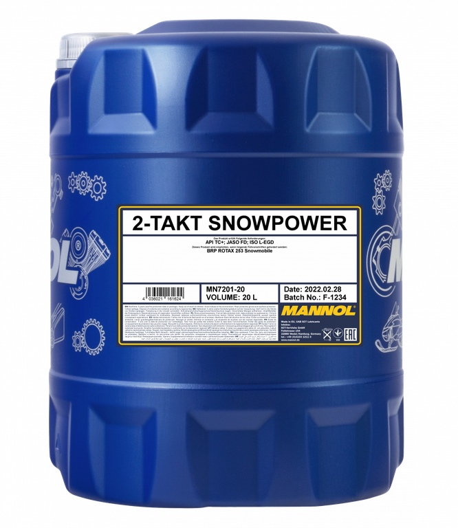 МОТОРНОЕ МАСЛО MANNOL 2-Takt Snowpower MN7201-20 20L (1445) (Синтетика)