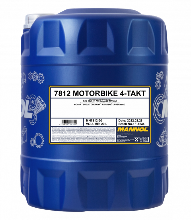 Моторное масло MANNOL 4-Takt Motorbike 10W-40 MN7812-20 (1964) 20l (Синтетическое)