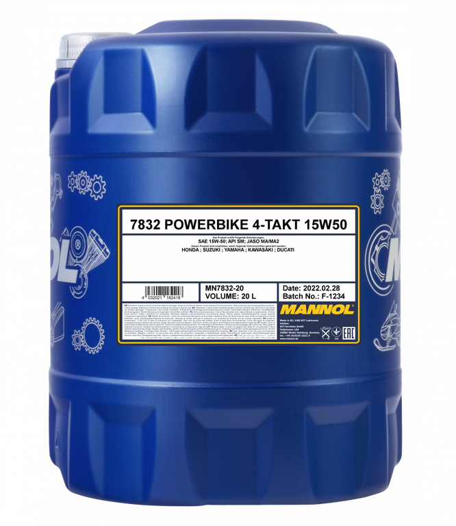 Моторное масло MANNOL MANNOL 4-Takt Powerbike 15W-50 MN7832-20 20l (Синтетическое)