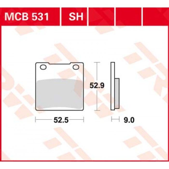 Тормозные колодки TRW MCB531SH для Kawasaki // Suzuki (Sinter Street SH)