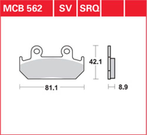 Тормозные колодки TRW MCB562 для Honda (Organic Allround)