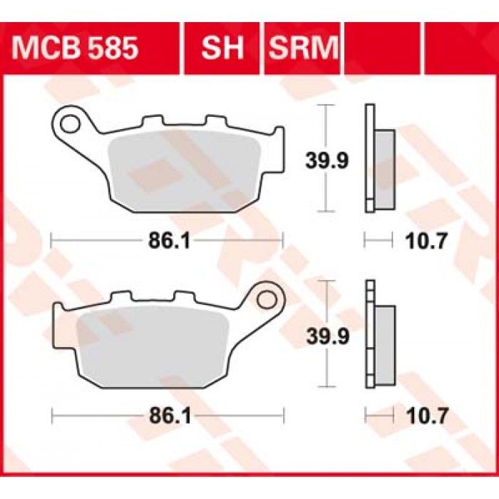Тормозные колодки TRW MCB585SH для (Sinter Street SH)
