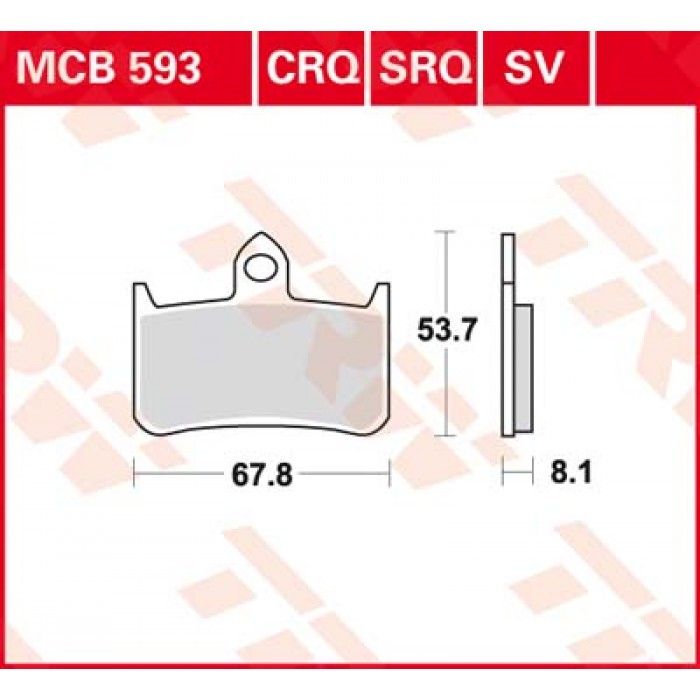 Тормозные колодки TRW MCB593SV для Honda (Sinter Street SV)
