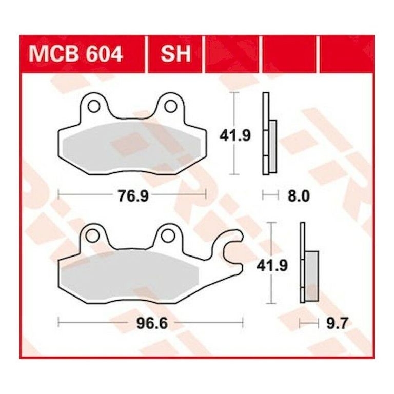 Тормозные колодки TRW MCB604 для Cagiva // Daelim // Modenas // Moto Roma // MZ/MUZ // Sachs // Suzuki // Triumph // Voxan // Yamaha (Organic Allround)