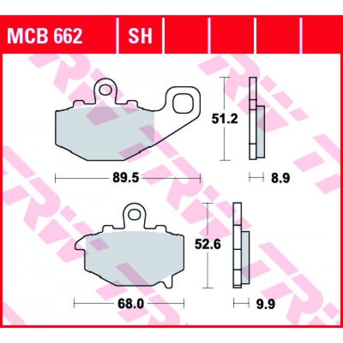Тормозные колодки TRW MCB662 для Kawasaki (Organic Allround)