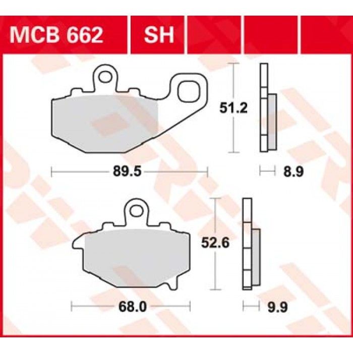 Тормозные колодки TRW MCB662SH для Kawasaki (Sinter Street SH)