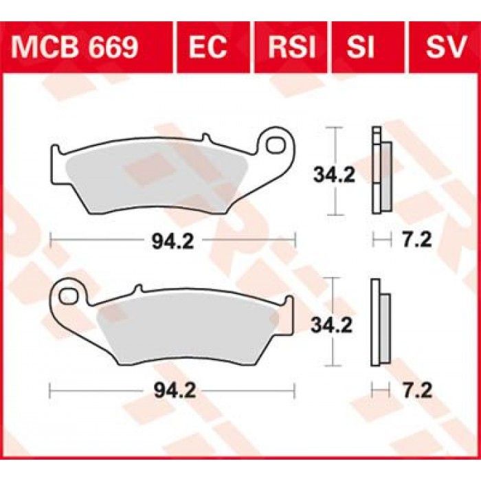 Тормозные колодки TRW MCB669SI для Honda // Kawasaki // Suzuki // Yamaha (Sinter Offroad)