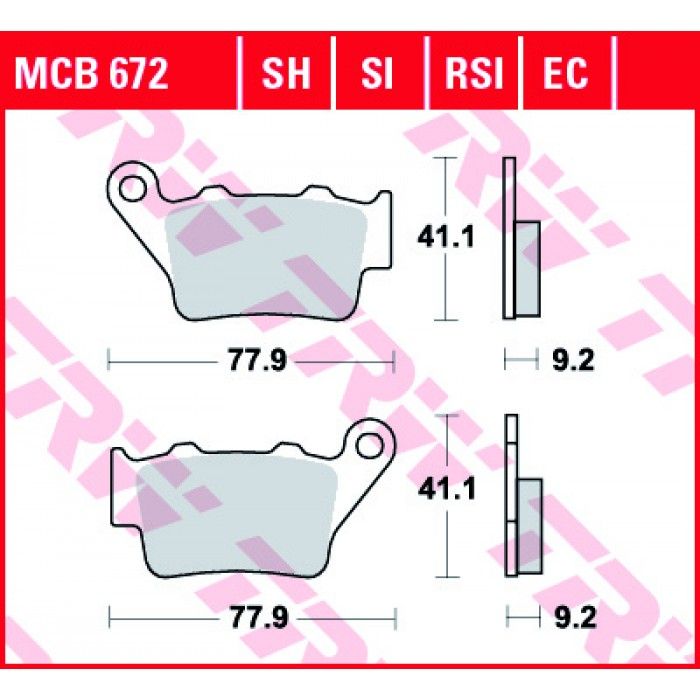 Тормозные колодки TRW MCB672 для BMW // Honda // KTM // Yamaha (Organic Allround)