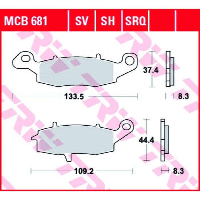 Тормозные колодки TRW MCB681 для Kawasaki // Suzuki (Organic Allround)