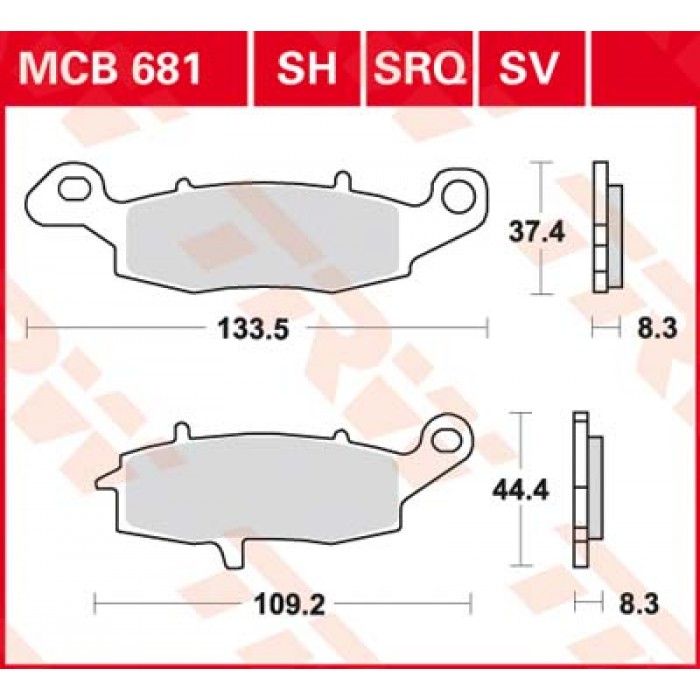 Тормозные колодки TRW MCB681SV для Kawasaki // Suzuki (Sinter Street SV)
