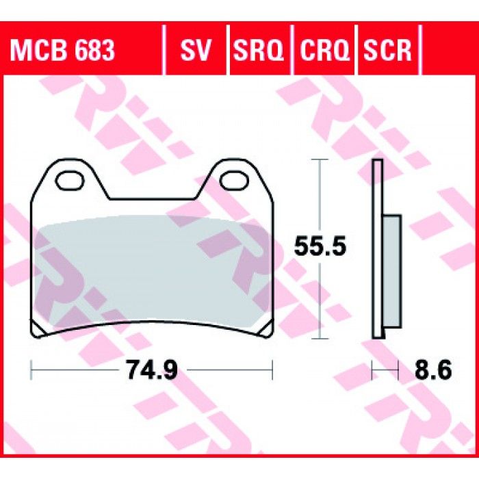 Тормозные колодки TRW MCB683 для BMW // Ducati (Organic Allround)