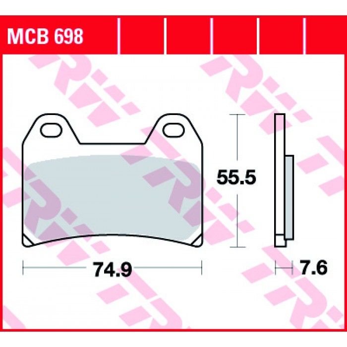 Тормозные колодки TRW MCB698 для Honda (Organic Allround)
