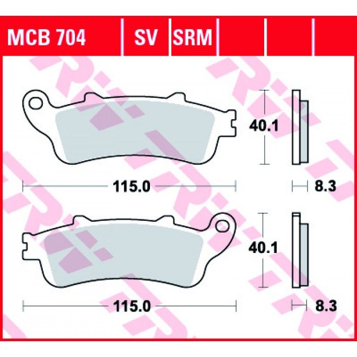 Тормозные колодки TRW MCB704 для Honda (Organic Allround)