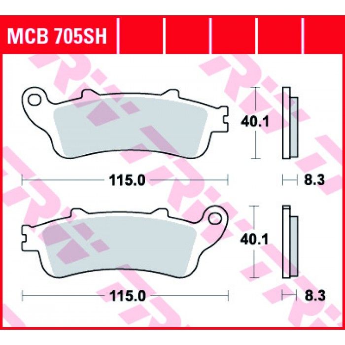 Тормозные колодки TRW MCB705SH для Honda (Sinter Street SH)