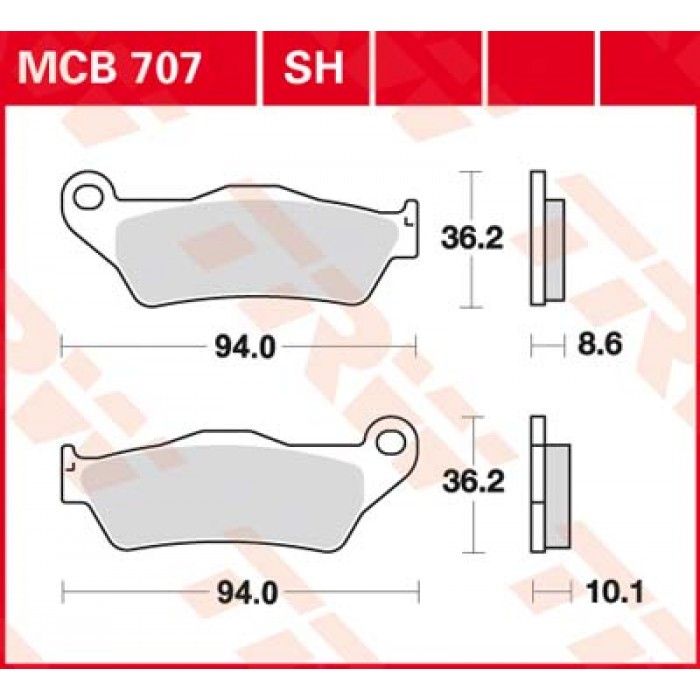 Тормозные колодки TRW MCB707SH для BMW (Sinter Street SH)