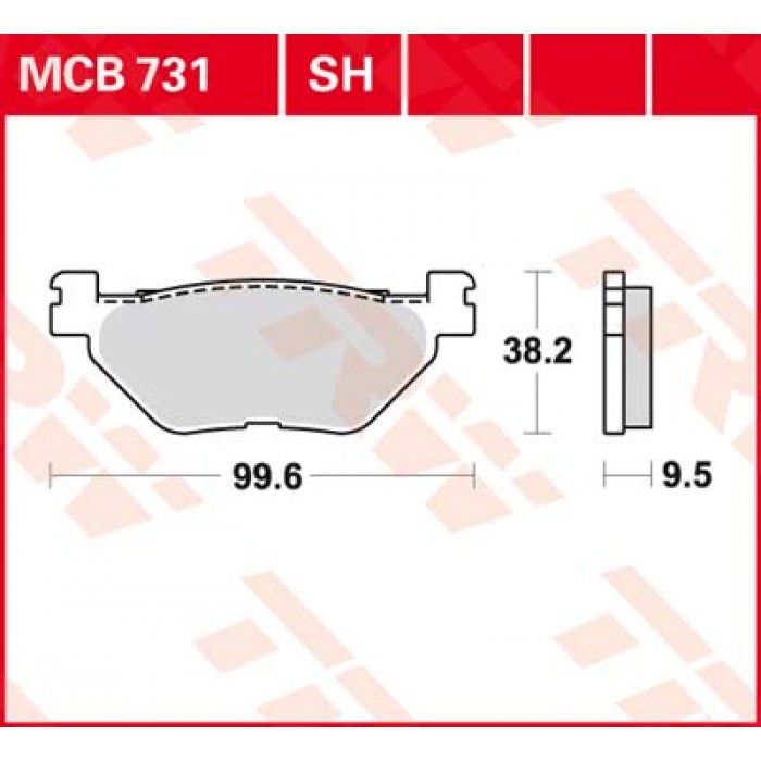 Тормозные колодки TRW MCB731SH для Yamaha (Sinter Street SH)
