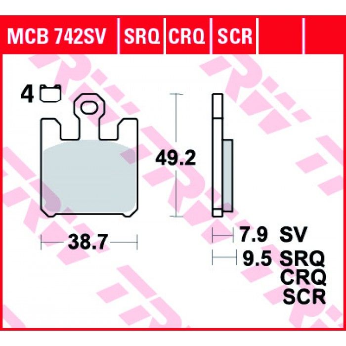 Тормозные колодки TRW MCB742SV для Kawasaki (Sinter Street SV)