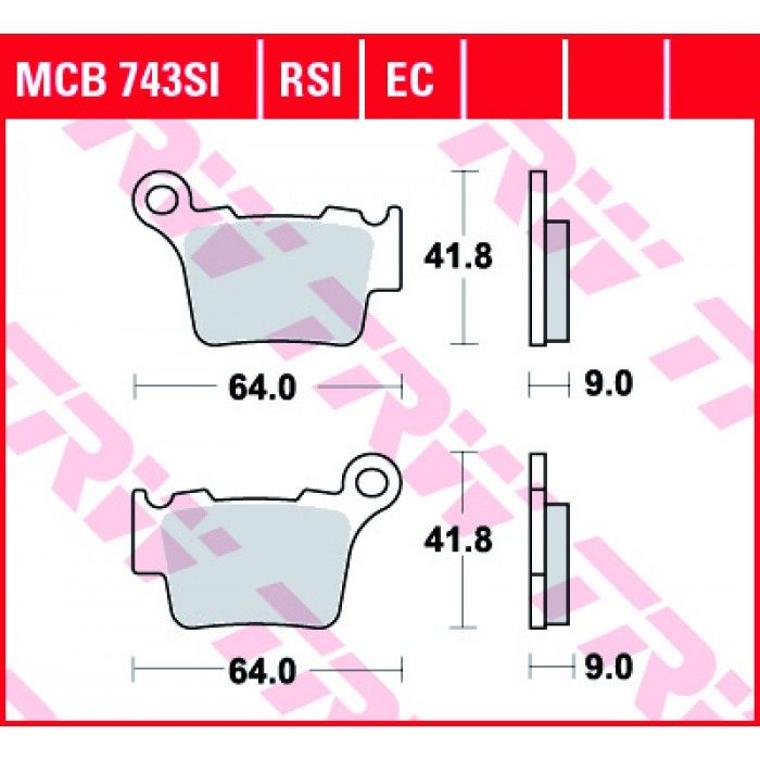 Тормозные колодки TRW MCB743SI для KTM (Sinter Offroad)