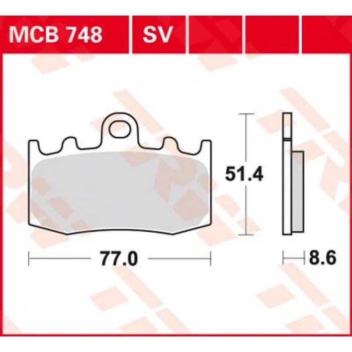 Тормозные колодки TRW MCB748SV для BMW (Sinter Street SV)