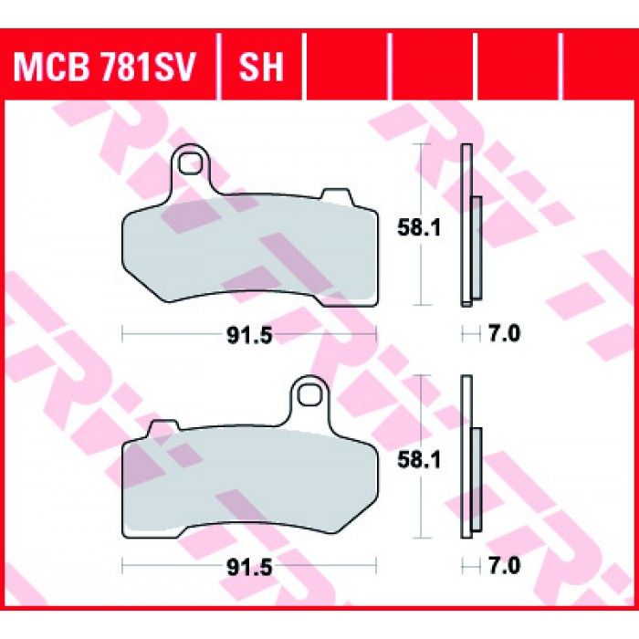Тормозные колодки TRW MCB781SV для Harley-Davidson (Sinter Street SV)