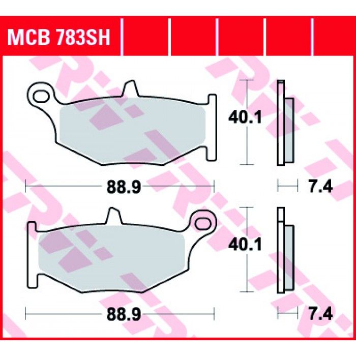 Тормозные колодки TRW MCB783SH для Suzuki (Sinter Street SH)