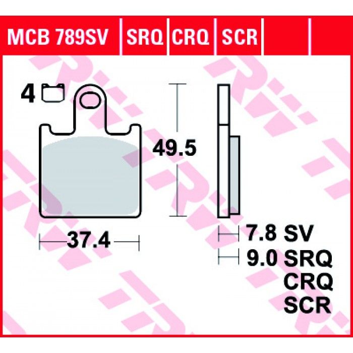 Тормозные колодки TRW MCB789SV для Kawasaki (Sinter Street SV)
