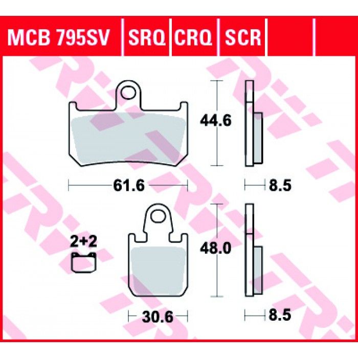 Тормозные колодки TRW MCB795SV для Yamaha (Sinter Street SV)