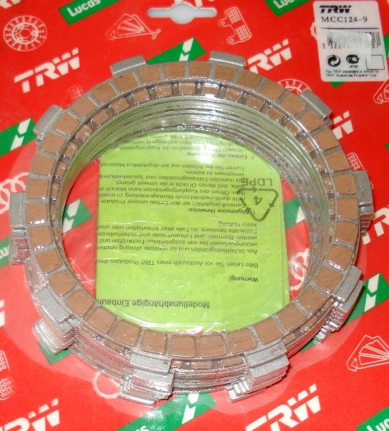 Фрикционные диски комплект TRW MCC124-9 для мотоциклов Honda CB 600, CBF 600, CBR 600/900/954, VF 750, VFR 750/800