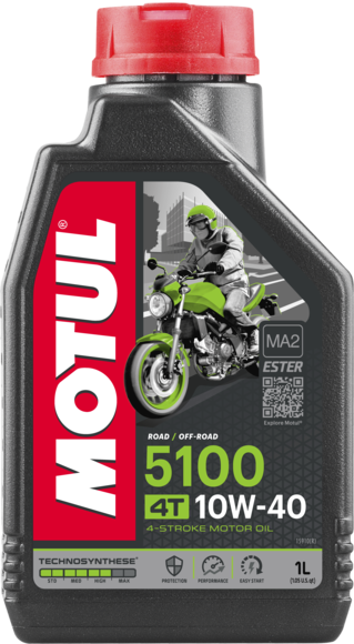 Масло моторное для 4-x тактных двигателей Motul 10W40 5100 4T SM/MA2 - 1 Л (104066)