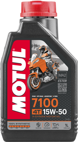 Масло моторное для 4-x тактных двигателей Motul 15W50 7100 4T SN/MA2 - 1 Л (104298)