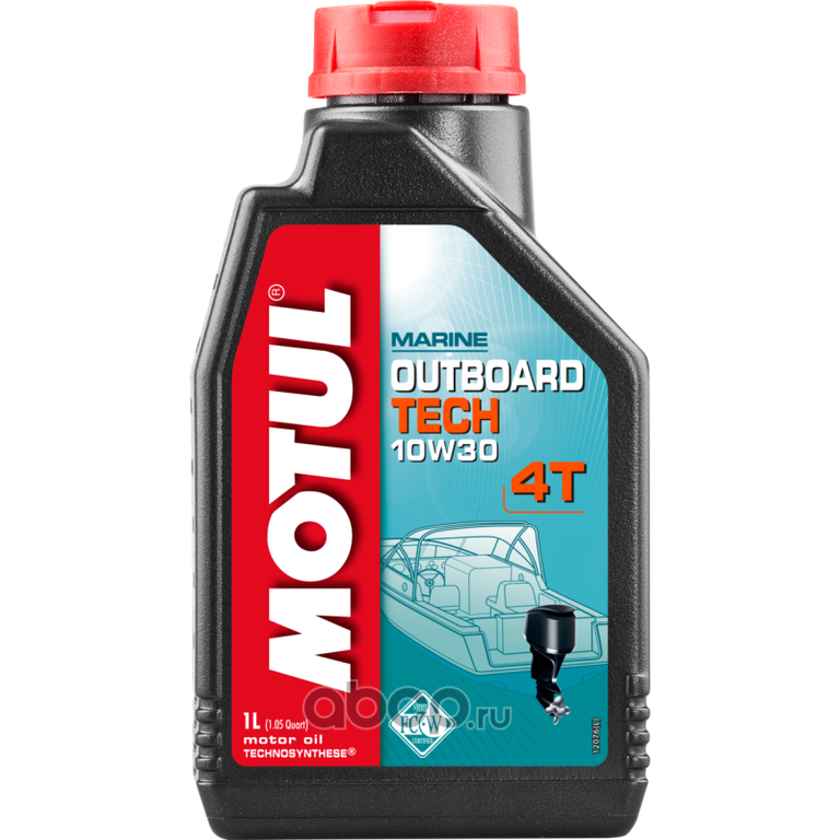 Масло моторное для 4-x тактных двигателей Motul Marine 4T 10W30 OUTBOARD TECH 4T FC-W - 1 Л (106453)