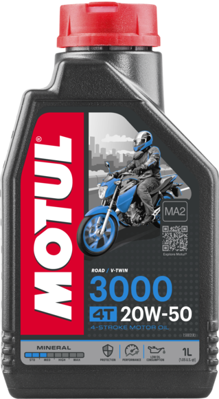 Масло моторное для 4-x тактных двигателей Motul 20W50 3000 4T SL/MA2 - 1 Л (107318)