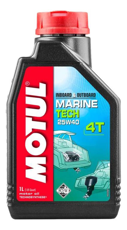 Масло моторное для 4-x тактных двигателей Motul Marine 4T 25w40 MARINE TECH 4T FC-W - 1 Л (107757)