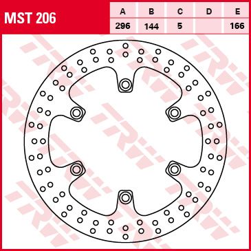 Тормозной диск передний TRW MST206 для мотоциклов Honda CB 500/750, CBF 500/600, CBR 1000, VT 750, NT 650/700, VFR 750, ST 1100 // Cagiva Canyon 500/600, Gran Canyon 900, Elefant 750/900, Navigator 1000