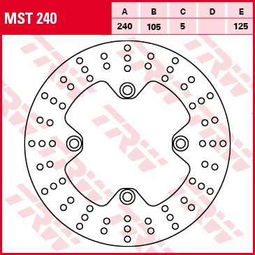 Тормозной диск передний/задний TRW MST240 для мотоциклов Honda CB 250/500/750/900, NSS Forza 250, XL Transalp 600/700, Africa Twin 650 // Cagiva Gran Canyon 900, Navigator 1000