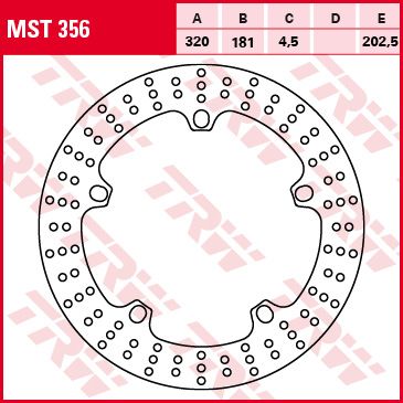 Тормозной диск передний TRW MST356 для мотоциклов BMW F800, K - R/R - R/R - RS/R - RT 1200