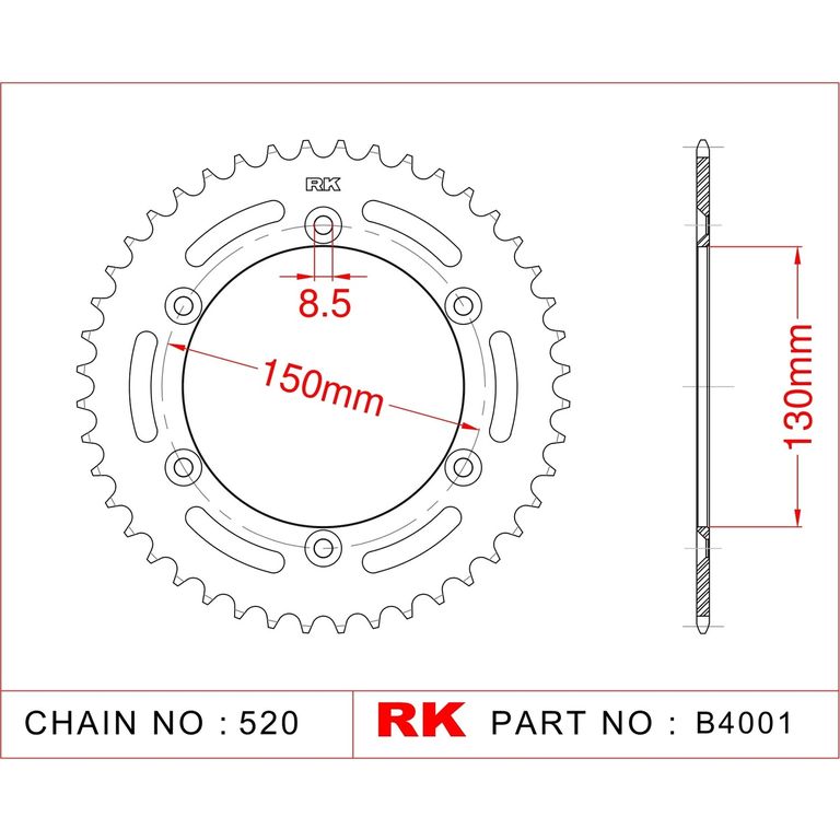 Звезда ведомая (49 зуб.) RK B4001-49 (Аналог: JTA251) для мотоциклов Yamaha