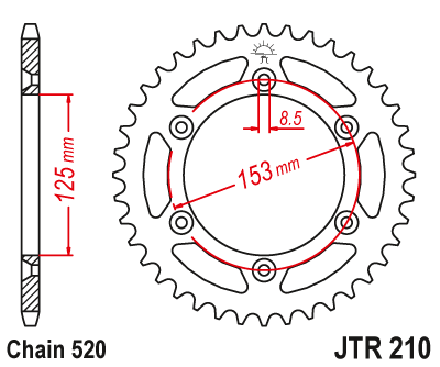 Звезда ведомая (48 зуб.) RK B4012-48 (Аналог: JTR210.48) для мотоциклов Honda, Betamotor