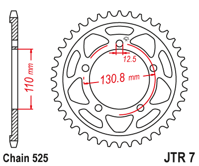 Звезда ведомая (45 зуб.) RK B5643-45 (Аналог: JTR7.45) для мотоциклов BMW