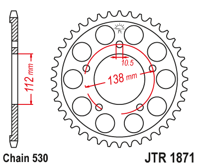 Звезда ведомая (48 зуб.) RK B6835-48 (Аналог: JTR1871.48) для мотоциклов Yamaha