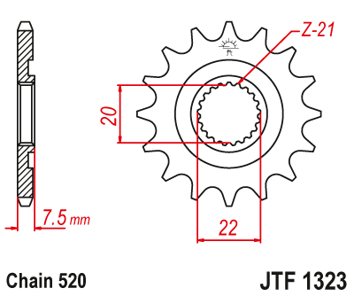 Звезда ведущая (13 зуб.) RK C4010-13 (Аналог: JTF1323.13) для мотоциклов Honda