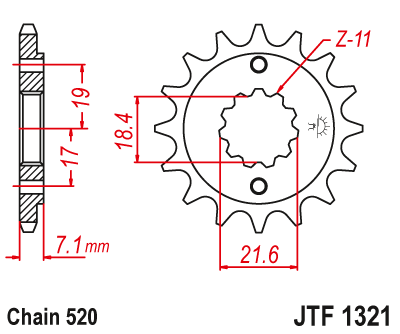 Звезда ведущая (13 зуб.) RK C4022-13 (Аналог: JTF1321.13) для мотоциклов Honda