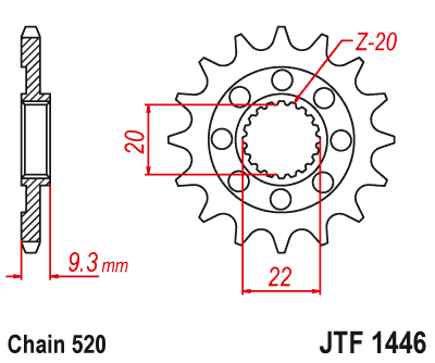 Звезда ведущая (13 зуб.) RK C4199-13 (Аналог: JTF1446.13) для мотоциклов Kawasaki