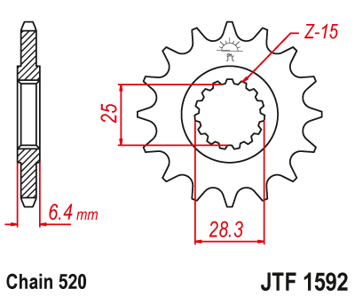 Звезда ведущая (14 зуб.) RK C4201-14 (Аналог: JTF1592.14) для мотоциклов Yamaha