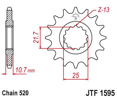 Звезда ведущая (16 зуб.) RK C4323-16 (Аналог: JTF1595.16) для мотоциклов Yamaha
